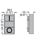 Buton dublu, diametru, Ø22MM 8LM METAL SERIES, 2 FLUSH PUSH BUTTONS. BOTH diametru, BLACK - RED