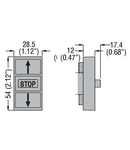 TRIPLE-TOUCH ACTUATOR, diametru, Ø22MM 8LM METAL SERIES, 2 EXTERNAL FLUSH OND 1 MIDDLE EXTENDED PUSH BUTTONS. diametru, I - STOP - II