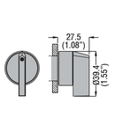 SELECTOR SWITCH ACTUATOR LEVER, Ø22MM 8LM METAL SERIES, 2 Pozitii, 0 - 1