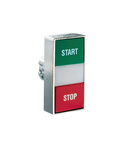 Buton dublu, diametru, WHITE INDICATOR, Ø22MM 8LM METAL SERIES, 2 FLUSH PUSH BUTTONS. BOTH diametru, BLACK - RED