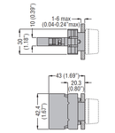 LAMP-HOLDER WITHOUT MOUNTING ADAPTER, Ø22MM 8LM METAL SERIES, DIRECT SUPPLY, ≤415VAC/DC