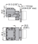 LAMP-HOLDER WITHOUT MOUNTING ADAPTER, Ø22MM 8LM METAL SERIES, WITH TRANSFORMER, 110…120VAC