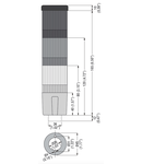 STEADY LIGHT MODULE. Ø45MM. BUILT-IN LED CIRCUIT. GREEN, RosuWITH CONTINUOUS OR PULSED SOUND, 24VDC