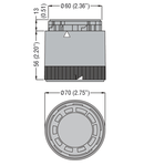 BLINKING LIGHT MODULE. Ø70MM. BA15D FITTING, BLUE, 110…120VAC