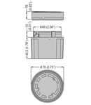 CONNECTION MODULES COMPLETE WITH COVER. Ø70MM, FOR METAL TUBES, BLACK COLOUR, BOTTOM ENTRY