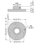 FIXING BASE. HORIZONTAL SURFACE MOUNT, METAL, BLACK FINISH