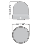 STEADY LIGHT MODULE. Ø62MM. BA15D FITTING, DIRECT SUPPLY, ORANGE