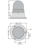 FIXING BASES FOR LIGHT MODULES. Ø62MM, HORIZONTAL SURFACE MOUNT, PLASTIC, BLACK COLOUR