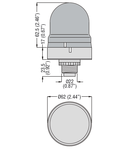 FIXING BASES FOR LIGHT MODULES. Ø62MM, FOR Ø22MM HOLE TYPE, PLASTIC, BLACK COLOUR