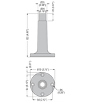 FIXING BASE. Ø62MM, HORIZONTAL SURFACE MOUNT, PLASTIC, BLACK COLOUR WITH 100MM EXTENSION