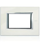 PLACA ORNAMENT 3 MODULE white limoges  BTICINO AXOLUTE