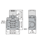 Limitator de cursa, K SERIES, KEY OPERATED, 2 SIDE CABLE ENTRY. DIMENSIONS COMPATIBLE TO EN 50047, PLASTIC BODY, CONTACTS 2NC SLOW BREAK. STRAIGHT KEY