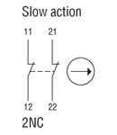 Limitator de cursa, 1 BOTTOM CABLE ENTRY. DIMENSIONS TO EN 50047, PLASTIC BODY. CONTACTS 2NC SLOW BREAK