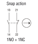 Limitator de cursa, 1 BOTTOM CABLE ENTRY. DIMENSIONS TO EN 50047, PLASTIC BODY. CONTACTS 1NO+1NC SLOW BREAK