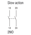 Limitator de cursa, 2 SIDE CABLE ENTRY. DIMENSIONS COMPATIBLE TO EN 50047, PLASTIC BODY. CONTACTS 2NO SLOW BREAK