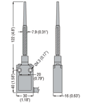 Limitator de cursa, K SERIES, WOBBLE STICK, OMNIDIRECTIONAL, CONTACTS 1NO+1NC SNAP ACTION