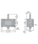 METAL Limitator de cursa, PL SERIES, TOP PUSH ROD PLUNGER, CONTACTS 1NC. IP40