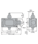 METAL Limitator de cursa, PL SERIES, TOP PUSH ROD PLUNGER, CONTACTS 1NC. IP65