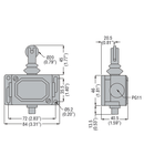 METAL Limitator de cursa, PL SERIES, TOP ROLLER PUSH PLUNGER, CONTACTS 1NC. IP40