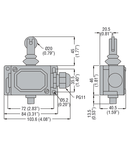 METAL Limitator de cursa, PL SERIES, TOP ROLLER PUSH PLUNGER, CONTACTS 1NC. IP65