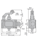 METAL Limitator de cursa, PL SERIES, ROLLER CENTRE PUSH LEVER, CONTACTS 1NC. IP65