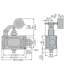 METAL Limitator de cursa, PL SERIES, ROLLER CENTRE PUSH LEVER, CONTACTS 1NC. IP65