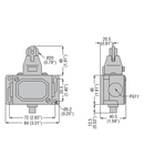 METAL Limitator de cursa, PL SERIES, LATCH AND MANUAL RELEASE, CONTACTS 1NC. IP40