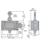 METAL Limitator de cursa, PL SERIES, MANUAL RELOAD AND MAGNETIC RELEASE, CONTACTS 1NC. IP65