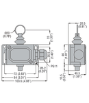 ROPE-PULL LEVER Limitator de cursaES FOR NORMAL STOPPING, WITHOUT RESET BUTTON, CONTACTS 1NO+1NC. IP65. 25N OPERATING FORCE