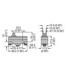 PLASTIC MICRO SWITCH, K SERIES, TOP PUSH ROD - METAL PLUNGER. LOW ROD PLUNGER, CONTACTS 1NO/NC. SOLDER TERMINAL