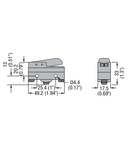 PLASTIC MICRO SWITCH, K SERIES, PUSH BUTTON, CONTACTS 1NO/NC. FASTON TERMINALS