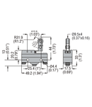 PLASTIC MICRO SWITCH, K SERIES, TOP ROLLER PUSH PLUNGER. ONE-WAY ROLLER LEVER, CONTACTS 1NO/NC. SOLDER TERMINAL