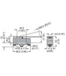 PLASTIC MICRO SWITCH, K SERIES, METAL LEVER. 63MM/2.48IN LONG FLAT LEVER, CONTACTS 1NO/NC. FASTON TERMINALS