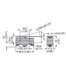 PLASTIC MICRO SWITCH, K SERIES, METAL LEVER. 54MM/2.13IN LONG FLAT LEVER, CONTACTS 1NO/NC. FASTON TERMINALS