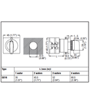 Intrerupator rotativ cu came, GX SERIES, U11 montaj pe panou WITH HANDLE OPERATION, FOR CENTRAL 22MM FIXING. ON/OFF SWITCH, ONE-POLE – 1 WAFER – SCHEME 90, 16A