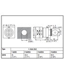 Intrerupator rotativ cu came, GX SERIES, U12 montaj pe panou WITH KEY OPERATION, FOR CENTRAL 22MM FIXING. ON/OFF SWITCH, ONE-POLE – 1 WAFER – SCHEME 90, 16A