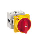 Intrerupator rotativ cu came, GX SERIES, U25-U65 VERSIONS FRONT MOUNT WITH RED/YELLOW PADLOCK SYSTEM. ON/OFF SWITCH, THREE-POLE – 2 WAFERS – SCHEME 10, 16A