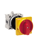 Intrerupator rotativ cu came, GX SERIES, O88 - 098 VERSIONS REAR MOUNT DOOR COUPLING WITH RED/YELLOW PADLOCK SYSTEM. ON/OFF SWITCH, THREE-POLE – 2 WAFERS – SCHEME 10, 32A