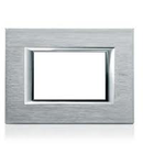 PLACA ORNAMENT 2 MODULE brushed chrome BTICINO AXOLUTE