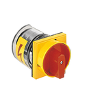 Intrerupator rotativ cu came, GN SERIES, U25-U65 montaj pe panou WITH PADLOCK SYSTEM, RED/YELLOW. ON/OFF SWITCH, THREE-POLE – 2 WAFERS – SCHEME 10, 16A