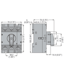 Intrerupator rotativ tripolar, DIRECT OPERATING VERSION WITH YELLOW FRONTAL AND RosuHANDLE, 63A