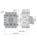 Contact auxiliar, EARLY-BREAK OPERATION WITH RESPECT TO SWITCH POLES, 1EB (NO) FOR GA063 A-GA125 A, GA080 D AND GA125 D