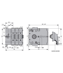 Separator tripolar cu protectie fuzibila (UL98). 60A. J UL FUSE TYPE. LEFT COMMAND POLE