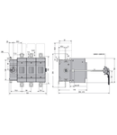 Separator tripolar cu protectie fuzibila (UL98). 400A. J UL FUSE TYPE. LEFT COMMAND POLE