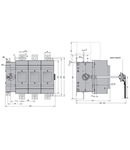 Separator tripolar cu protectie fuzibila (UL98). 600A. J UL FUSE TYPE. LEFT COMMAND POLE