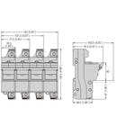 Suport fuziblie cu montaj pe sina recunoscute si certificate CSA, FOR 22X58MM FUSES. 125A RATED CURRENT AT 690VAC, 1P+N. WITHOUT STATUS INDICATOR. 2 module