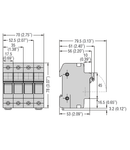 Suport fuziblie cu montaj pe sina R, FOR 10X38MM FUSES. 32A RATED CURRENT AT 690VAC, 1P+N. WITHOUT STATUS INDICATOR. 2 module