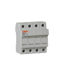 Suport fuziblie cu montaj pe sina R, FOR 10X38MM FUSES. 32A RATED CURRENT AT 690VAC, 3P+N. WITHOUT STATUS INDICATOR. 4 MODULES