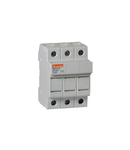 Suport fuziblie cu montaj pe sina R, FOR 10X38MM FUSES. 32A RATED CURRENT AT 690VAC, 3P. WITHOUT STATUS INDICATOR. 3 MODULES