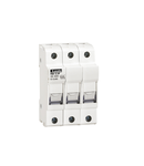 Suport fuziblie cu montaj pe sina R UL CERTIFIED FOR CLASS CC FUSES FOR NORTH AMERICAN MARKET, FOR 10X38MM FUSES. 30A RATED CURRENT AT 690VAC, 3P. WITHOUT STATUS INDICATOR. 3 MODULES